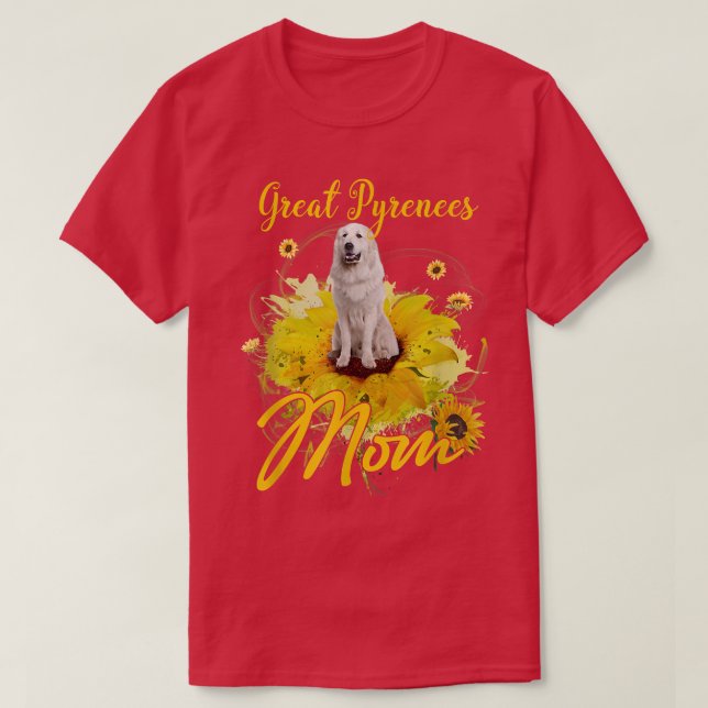 Sonnenblume Große Pyrenäen Mama Hund Lover Mutter' T-Shirt (Design vorne)
