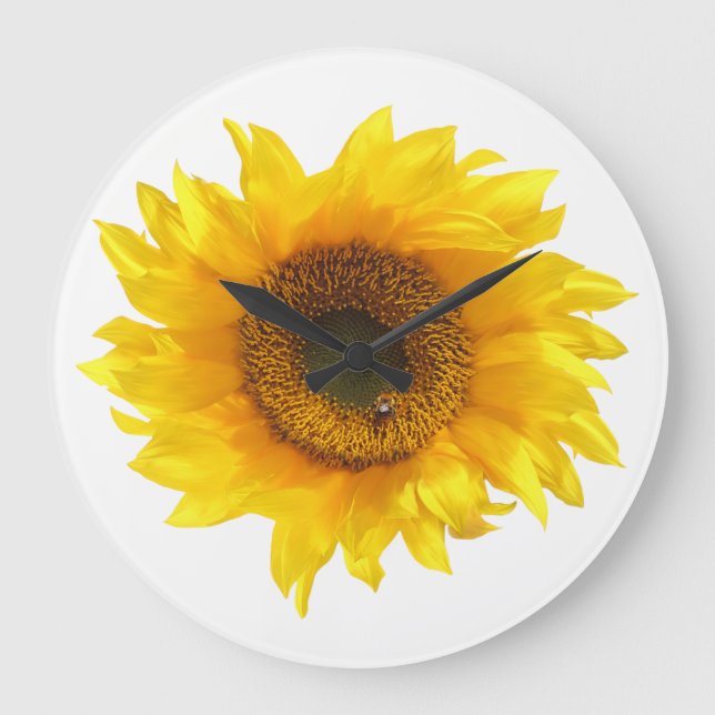 Sonnenblume Große Wanduhr (Vorderseite)