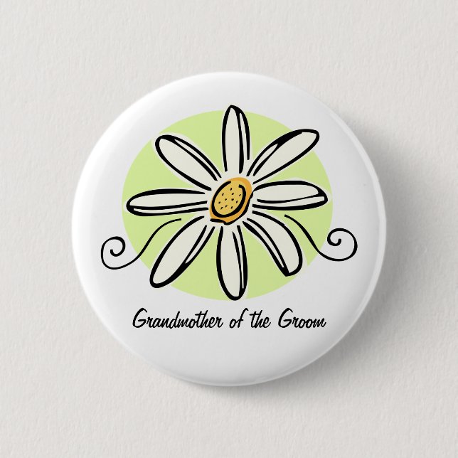 Sonnenblume-Großmutter des Bräutigam-runden Button (Vorderseite)