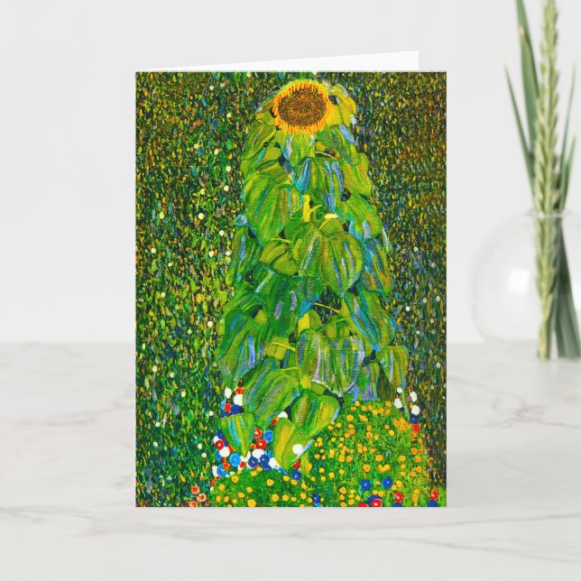 Sonnenblume-Gruß-Karte Gustav Klimt Karte (Vorderseite)
