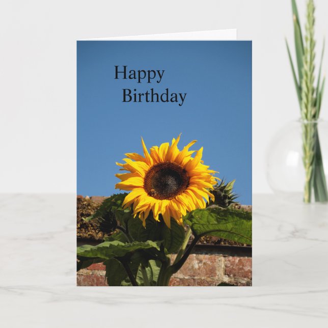 Sonnenblume Happy Birthday Card Karte (Vorderseite)