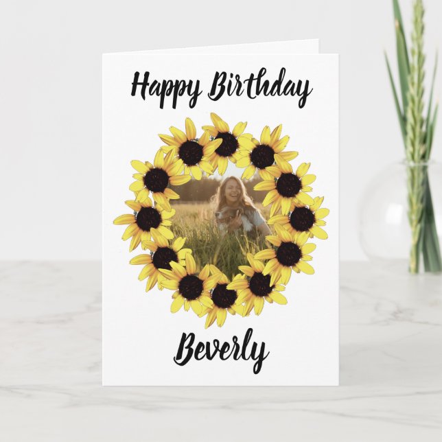 Sonnenblume Happy Birthday Foto Karte (Vorderseite)