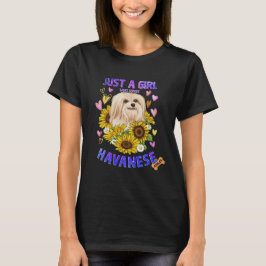 Sonnenblume Havanese Girl Lieben Hund T-Shirt