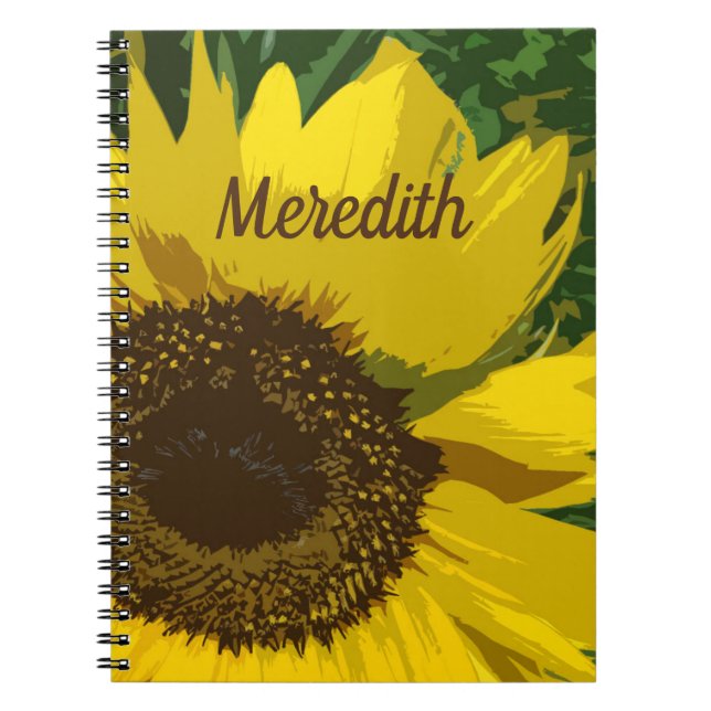 Sonnenblume Hellgelbe Blume Petals florale Notizblock (Vorderseite)