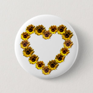 Sonnenblume-Herz Button