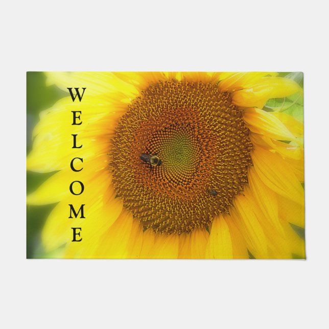 Sonnenblume Herzlich willkommen Fußmatte (Vorderseite)