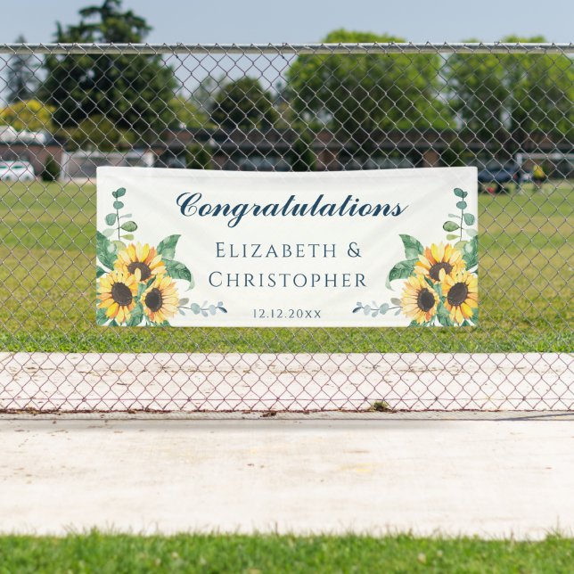 Sonnenblume Herzlichen Glückwunsch Hochzeit Empfan Banner (Insitu)