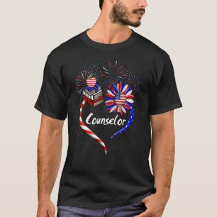 Sonnenblume Herzstück American Counselor USA Flag  T-Shirt