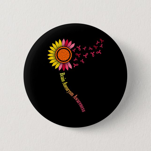 Sonnenblume Hirnaneurysma Aufklärung Monat Unterst Button (Vorderseite)