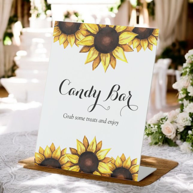 Sonnenblume Hochzeit Candy Bar Pedestal Zeichen Sockelschild (Von Creator hochgeladen)