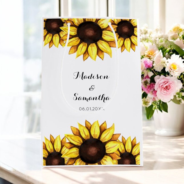 Sonnenblume Hochzeit gelb Mittlere Geschenktüte (Von Creator hochgeladen)