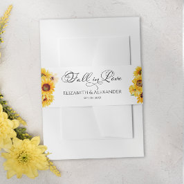 Sonnenblume Hochzeit im Herbst Einladung Bauchband Einladungsbanderole