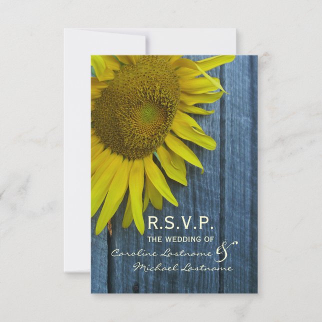 Sonnenblume Hochzeit RSVP (Vorderseite)