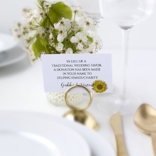 Sonnenblume Hochzeit Wohltätigkeit Lieblingskarte