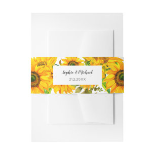 Sonnenblume Hochzeitgelbe Wasserfarbe Einladungsbanderole