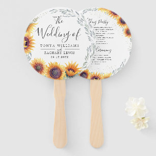 Sonnenblume   Hochzeitsprogramm Fächer