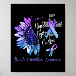 Sonnenblume Hoffnung Kampf Heilung Suizidpräventio Poster