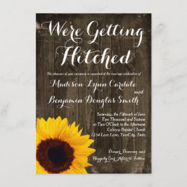 Sonnenblume-Holz, das Hitched Wedding Einladungen