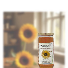 Sonnenblume Honey 2x3" Realistische Bee-Dashed-Gre Lebensmitteletikett