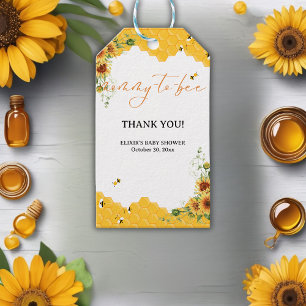 Sonnenblume Honeycomb Mommy-to-Bee Babydusche Geschenkanhänger