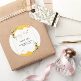 Sonnenblume Honeycomb Mommy-to-Bee Babydusche Runder Aufkleber
