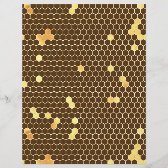 Sonnenblume Honeycomb Scrapbook Paper Sheet (Vorderseite)