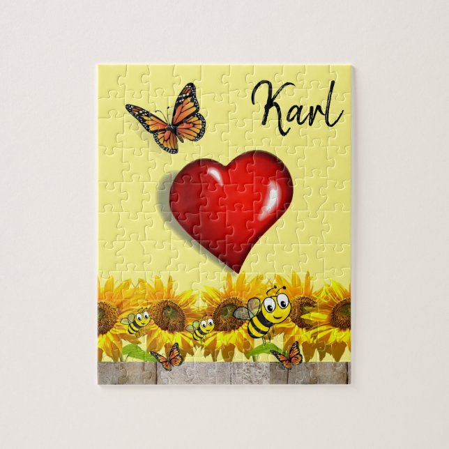 Sonnenblume Hummel Butterfly Puzzles (Vertikal)
