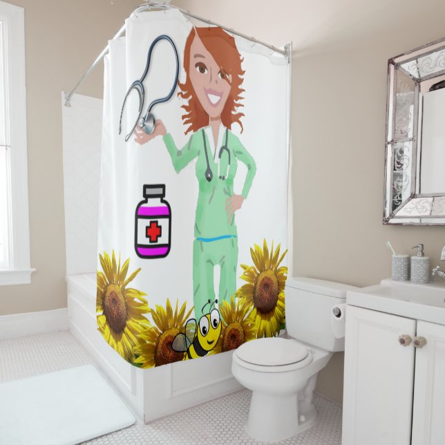 Sonnenblume Hummelnurse Duschvorhang (Beispiel)