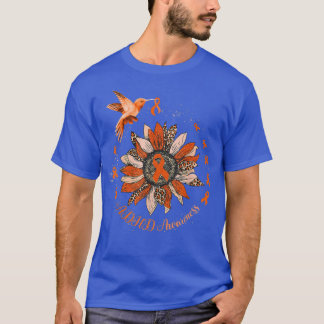 Sonnenblume Hummingbird Orange Ribbon ADHD Warrior T-Shirt