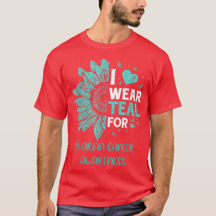 Sonnenblume Ich trage Aquamarine Ribbon Ovarialkar T-Shirt