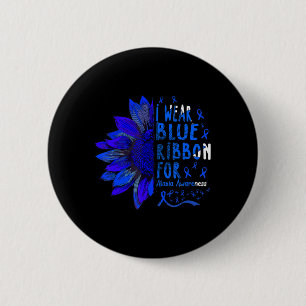 Sonnenblume Ich trage blaues Band für Ataxie Sensi Button