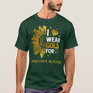 Sonnenblume Ich trage Gold Ribbon Kinderkrebs Krie T-Shirt