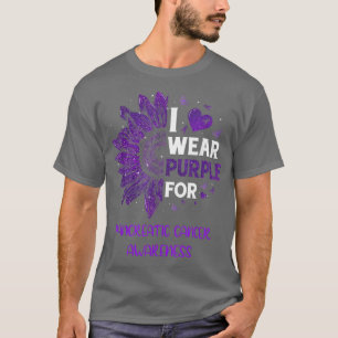 Sonnenblume Ich trage Lila Bauchspeicheldrüsenkreb T-Shirt