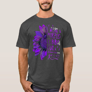 Sonnenblume Ich trage Lila Schleife für Alzheimer  T-Shirt