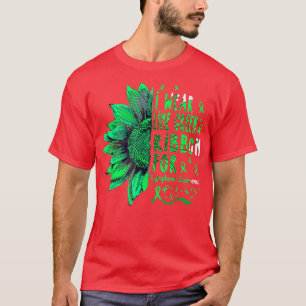 Sonnenblume Ich trage Limettengrüne Schleife für L T-Shirt