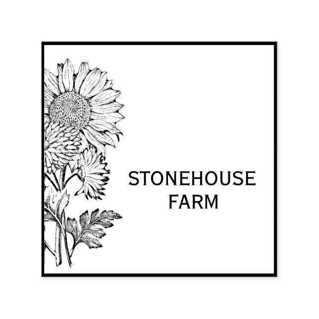 Sonnenblume Ihr Firmenname Permastempel (Design)