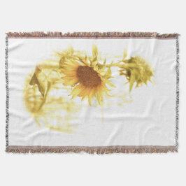Sonnenblume im hellen BaumwollWurf Decke
