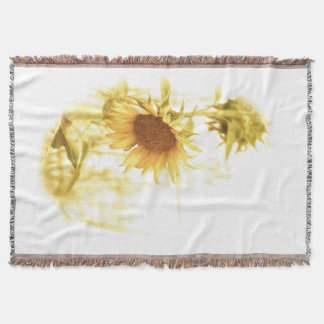 Sonnenblume im hellen BaumwollWurf Decke