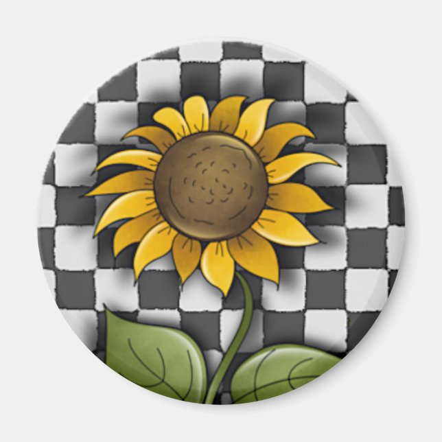 Sonnenblume im Hintergrund Magnet (Vorne)