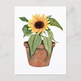 Sonnenblume in Aquarell Postkarte