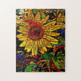 Sonnenblume in einem Foto-Puzzle