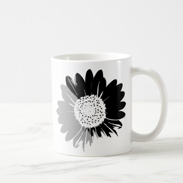 Sonnenblume in grauer Tasse (Rechts)