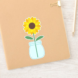 Sonnenblume in Mason Jar Aufkleber