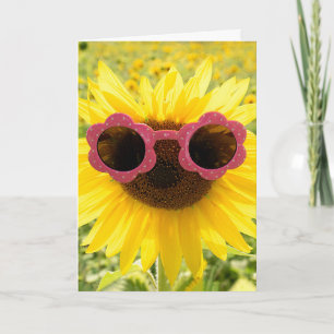 Sonnenblume in Sonnenbrille Geburtstag Karte