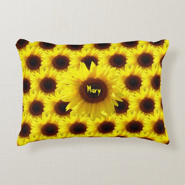 Sonnenblume - Innenhof Fun Akzent Kissen (Vorderseite)
