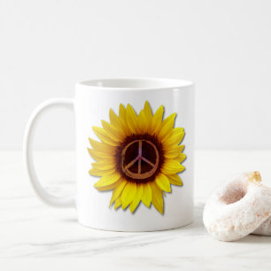 Sonnenblume Inneres Friedenssymbol Zeichen Anti-Kr Kaffeetasse