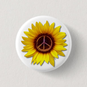 Sonnenblume Inneres Symbol für Frieden Zeichen geg Button