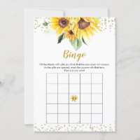 Sonnenblume ist auf dem Weg Baby Shower Bingo Game