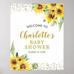 Sonnenblume ist auf dem Weg Babydusche Begrüßungsz Poster