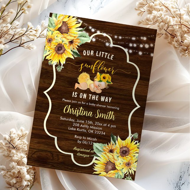 Sonnenblume ist unterwegs Blonde Girl Baby Dusche Einladung (Von Creator hochgeladen)